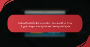 Epikus Újratöltési Bónuszok Gem Csomagokhoz: Ritka tárgyak, Magas értékű jutalmak, Stratégiai előnyök