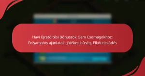 Havi Újratöltési Bónuszok Gem Csomagokhoz: Folyamatos ajánlatok, Játékos hűség, Elköteleződés