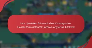Havi Újratöltési Bónuszok Gem Csomagokhoz: Hosszú távú ösztönzők, Játékos megtartás, Jutalmak