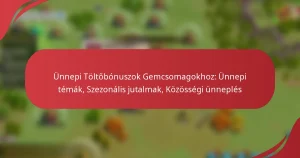 Ünnepi Töltőbónuszok Gemcsomagokhoz: Ünnepi témák, Szezonális jutalmak, Közösségi ünneplés