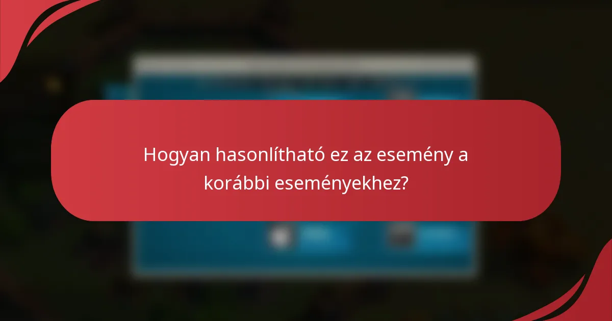 Hogyan hasonlítható ez az esemény a korábbi eseményekhez?