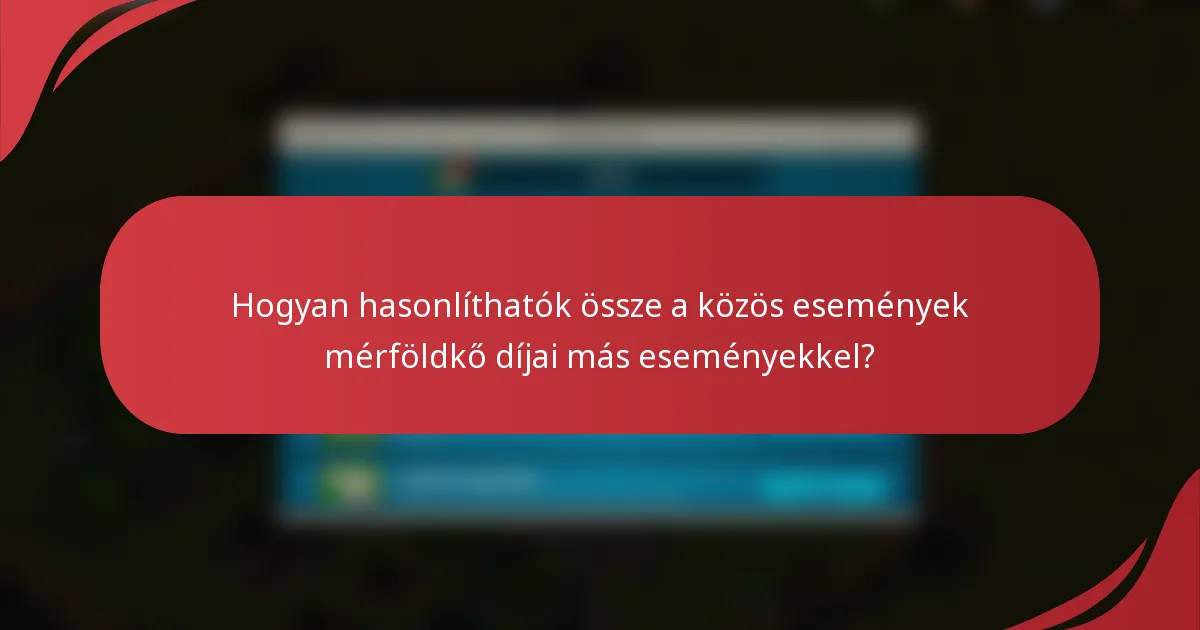 Hogyan hasonlíthatók össze a közös események mérföldkő díjai más eseményekkel?